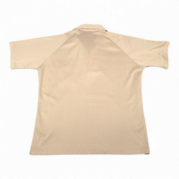 Vintage Resort Ware Polo Shirt Adult MEDIUM Brown Sparkle Pin Dot Disco 70s - Picture 4 of 8